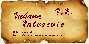 Vukana Malešević vizit kartica